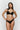 model wearing the Andres Sarda Chalmers bralette in black with padded wireless cups and semi-sheer details
