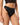 Black Anemone thong with floral lace and silky microfiber, mid-rise fit for smooth, invisible comfort under clothing.
