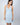 Baby Blue bamboo chemise with lace racerback and sheer lace underbust, offering breathable comfort and chic, body-hugging elegance.