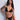 Model wearing the Aubade Velvet Snake set with triangle bra and mini-cœur brief in sheer snake-patterned tulle