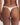 Avero mini thong in white with floral embroidery and opaque front, soft waistband, and sleek, minimal back for a sexy fit.