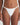Avero mini thong in white with floral embroidery and opaque front, soft waistband, and sleek, minimal back for a sexy fit.