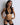 Aubade Black Python triangle bra and tanga set with snakeskin tulle and gold accents