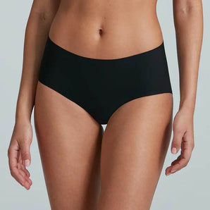 Black Butter bikini in ultra-soft Austrian modal with raw-cut edges for seamless comfort, stretch, and a line-free look under clothing.