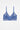flat lay of the Else Bella soft triangle bra showing wireless longline silhouette and 5-row closure in lapis(blue)