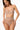 model wearing the Else Bella soft triangle bra in vintage rose with wireless unlined cups and longline mesh band