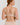 HANRO Satin Deluxe beige soft cup T-shirt bra in silky viscose with plunge neckline, padding, and matte gold hardware.