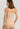 HANRO beige seamless V-neck camisole in mercerized cotton with satin trim and adjustable straps, perfect for layering or wearing alone.
