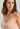 HANRO beige seamless V-neck camisole in mercerized cotton with satin trim and adjustable straps, perfect for layering or wearing alone.