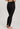 Back view of model wearing Hanro Woolen Silk Long Leg in black showing smooth seams and slim fit
