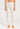 Model wearing Hanro Woolen Silk Long Leg in white showing full length and elastic waistband