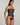 Je M'appelle Sophie strapless bustier in black, silk blend with structured fit and soft sheen.