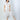 Model wearing Jolene Cropped Pajama Set in Anchor Print, front view with cropped pants and button-down top