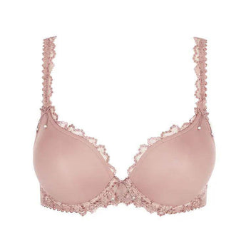 Marie Jo Jane Heart-Shaped Bra in Rose with delicate embroidery and padded support.