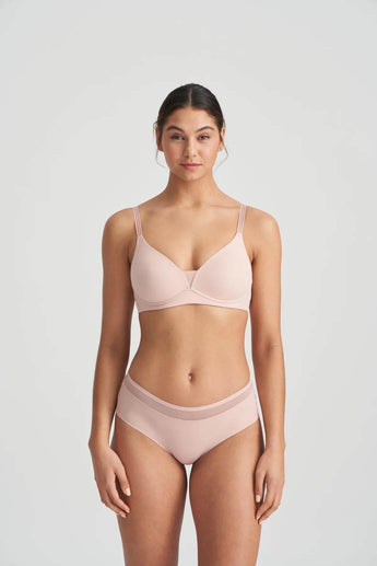 Marie Jo Louie wireless padded full-cup bra in pink neutral with smooth, seamless finish and versatile straps.