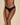 Black Cosabella Never Say Never Cutie thong in soft Italian lace, low-rise with scalloped edges, one size, gift-wrapped with bow.