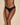 Black Cosabella Never Say Never Cutie thong in soft Italian lace, low-rise with scalloped edges, one size, gift-wrapped with bow.