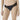 Model wearing black NUEAME Brazilian Flower Lace Briefs with smooth panel and lace sides.