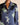 Olivia von Halle Lila Caspian navy silk pajama top with goldfish print and lilac piping