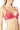 Original Sunset Coral plunge bra with recycled mesh, contour cups, and Italian lace trim. Deep neckline with adjustable straps and natural lift.