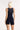 Backview of Oscalito wool and silk lace tank top in navy highlighting seamless construction