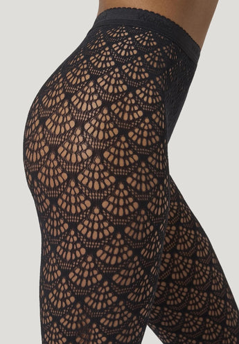 Detail of the scale-like knit texture on Mermaid Tights
