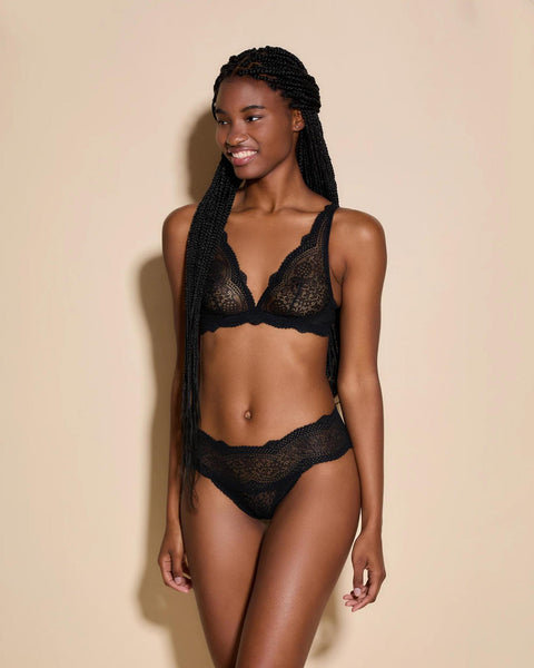 Yummie Evelyn Longline Bralette, Black, Size S/M, from Soma