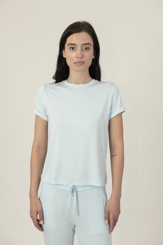 Taylor rolled sleeve t-shirt in ivory