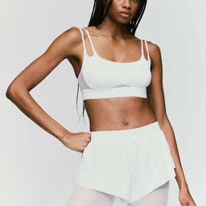 Andres Sarda Payne Bike Shorts with seamless mesh detailing and activewear fit