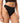 Black Anemone thong with floral lace and silky microfiber, mid-rise fit for smooth, invisible comfort under clothing.