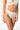 Ivory Anemone thong with floral lace and silky microfiber, mid-rise fit for smooth, invisible comfort under clothing.