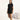 Black bamboo T-shirt with side seams and cuts, thermoregulating and eco-friendly for breathable, stylish loungewear or layering.