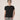 Black bamboo T-shirt with side seams and cuts, thermoregulating and eco-friendly for breathable, stylish loungewear or layering.