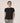 Black bamboo T-shirt with side seams and cuts, thermoregulating and eco-friendly for breathable, stylish loungewear or layering.