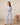 Pale blue wide leg lounge pants with straight hem, front view