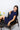 Aspen Dream Cute Stitching Dress in Navy front view with relaxed fit and contrast piping detail