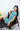 Aspen Dream Cute Stitching Sleep Dress in Antigua front view with teal piping and chest pocket