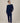 Aspen Dream navy ribbed long sleeve top with relaxed fit and side slits in ultra-soft, breathable bamboo fabric.