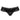Black lace thong with tulle flounce trim and scalloped waistband, flat view
