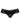 Black lace thong with tulle flounce trim and scalloped waistband, flat view