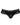 Black lace thong with tulle flounce trim and scalloped waistband, flat view