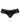 Black lace thong with tulle flounce trim and scalloped waistband, flat view