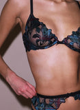 Lily embroidery plunge bra