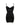 Front flat lay of black strappy Angela dress with mesh and 24k gold zip