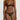 Woman wearing the Coco de Mer Arletta quarter cup bra with matching embroidered thong in emerald green.