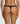 Back view of black embroidered skirted thong with scalloped embroidered waistband and thong cut