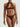 Coco de Mer Kiana High Neck Plunge Bra front view with Leaver’s lace and velvet halterneck design, with matching thong