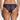 Back view of the Coco de Mer Tamara Brazilian brief featuring floral French Leavers lace and eyelash lace edging.