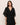 Eberjey Beatrix robe in black TENCEL Modal with lace trim and kimono sleeves