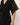 Close up of Eberjey Beatrix robe lace trim and kimono sleeves in black